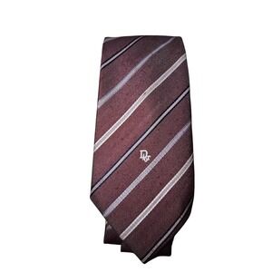 Vintage Christian Dior Tie Mens Stripe 90s Paris New York Formal Neckwear Linen